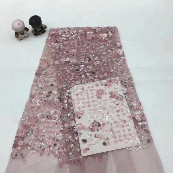 

ribbon 5yards/bag embroidery sequins fluorescent color flower patterns fashion fabric used in wedding dress design xx109#, Pink;blue