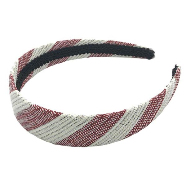 

female vintage wide bandana handmade weave contrast color wide striped hair hoop