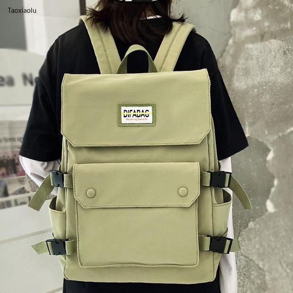 

backpack dcimor large capacity insert buckle waterproof nylon women lovers flip over schoolbags travel