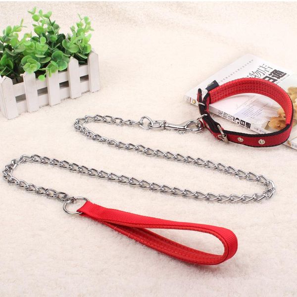 

dog collars & leashes double strand rope large metal p chain buckle pet traction collar small medium big dogs universal supplies
