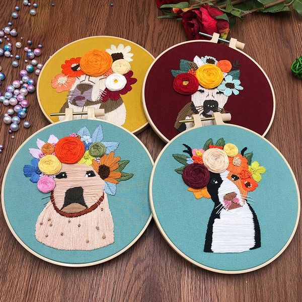 

other arts and crafts embroidery kit cute pet series dog print sewing craft kits beginner needlework tools diy material bag creative gift ho