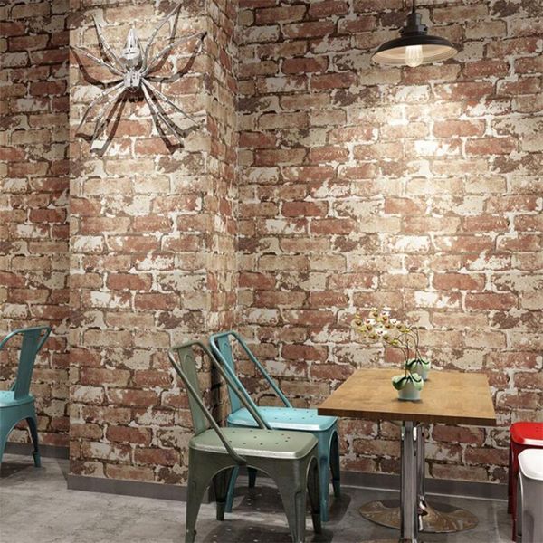 

wallpapers retro brick pattern wallpaper pot shop hairdressing clothing store special waterproof engineering