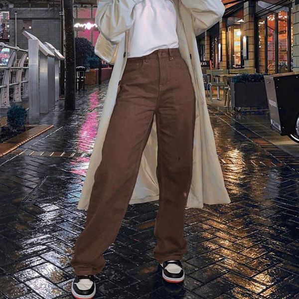 

women's jeans e girl y2k pants high waist brown jean women clothing undefined streetwear ladies trousers spring, Blue