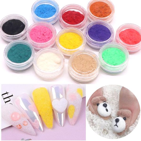 

nail glitter 1pcs 10ml velvet polish art plush powder pigment flocking candy color for nails diy decoration, Silver;gold