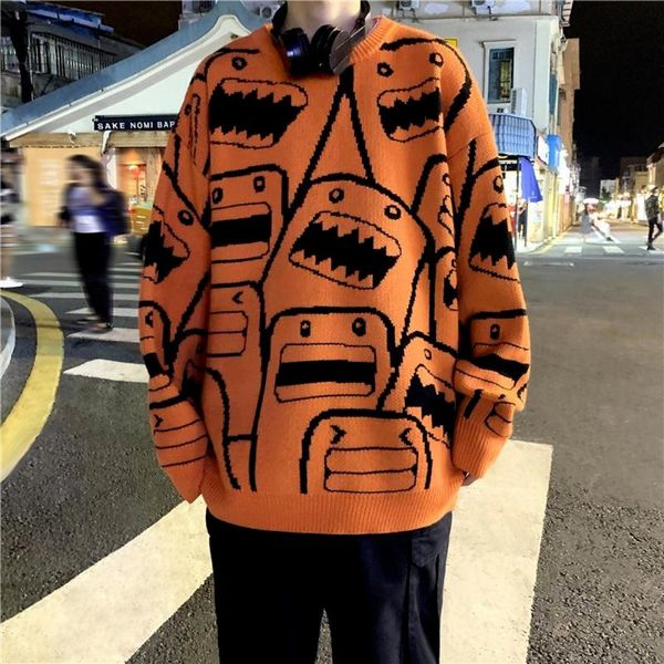

men's sweaters anime sweater men streetwear japan style hip hop casual trends high street fashion clothing, White;black