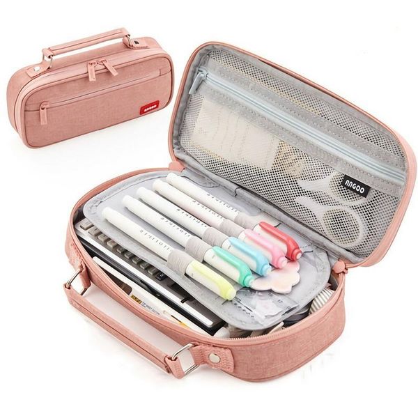 

pencil cases =an1912-810 canvas case portable school big box pens bag cute stationery supplies