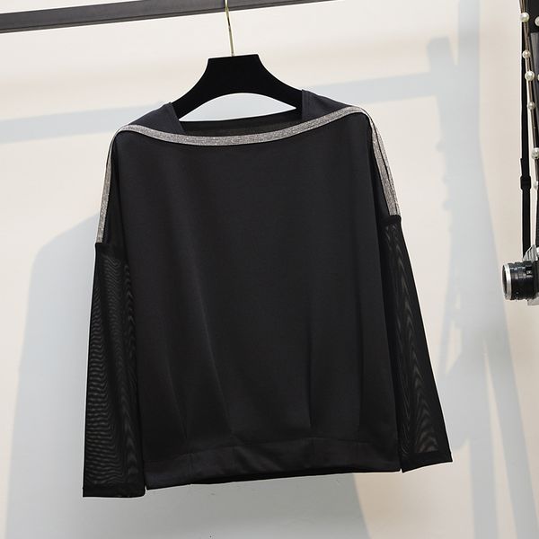 

plus black sapphire prom shirt ladies'fashions summer long sleeve sequins granular office blouse lady loosely feminine e912, White