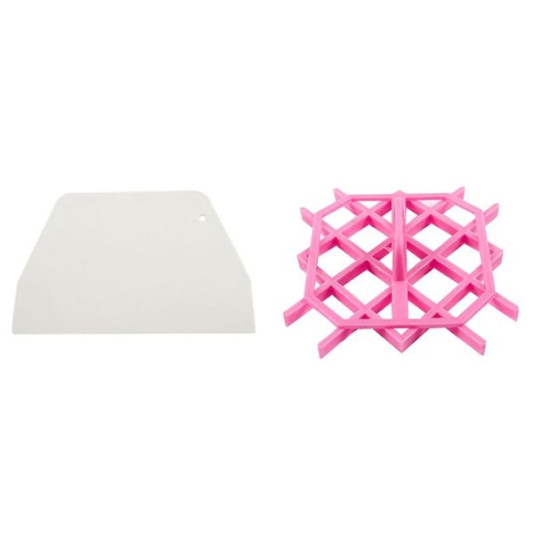 

baking & pastry tools flat white plastic cake decorator dough scraper tool with diy fondant embossing cutter
