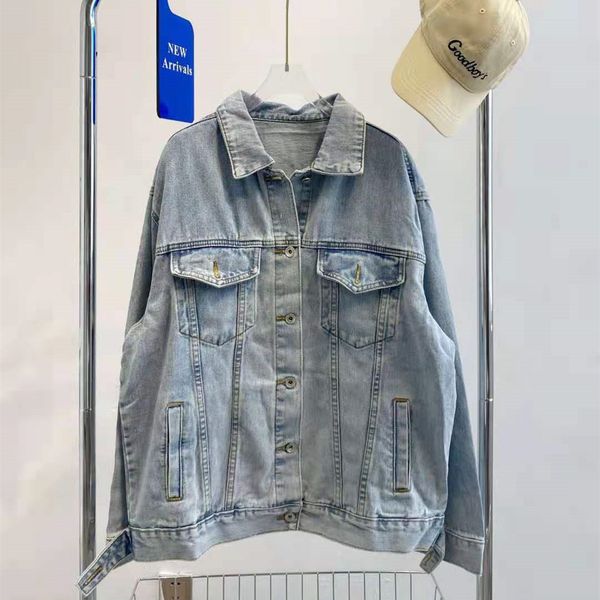 

high version 2021 autumn new fashion letter printing simple casual lapel denim jacket couple, Black;brown