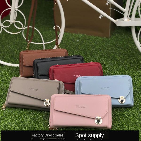 

wallets women's purse long style handbag 2021 imitation leather tide simple multi-functional wallet hand, Red;black