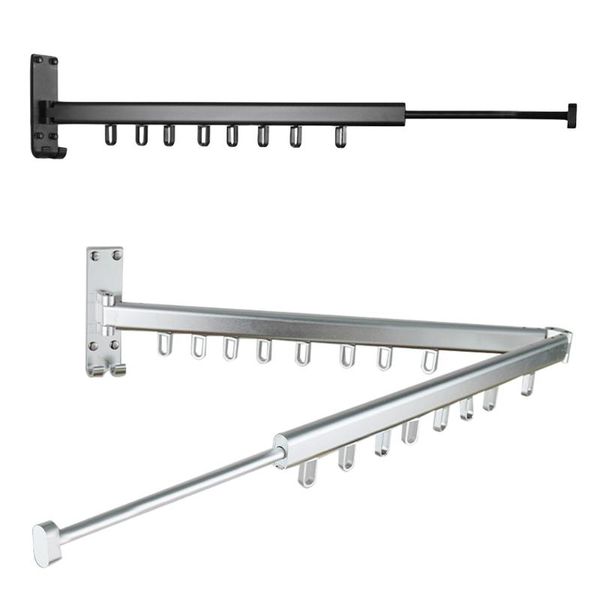 

double rod/single rod coat hanger retractable foldable wall hanging drying rack