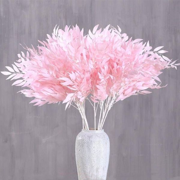 

decorative flowers & wreaths 5 branches artificial willow bouquet silk fake leaves green faux foliage home wedding decoration plant jungle p