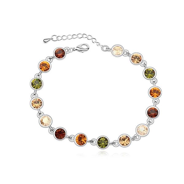 

charm bracelets austrian crystal bracelet bride's wedding jewelry birthday gifts for girls, Golden;silver