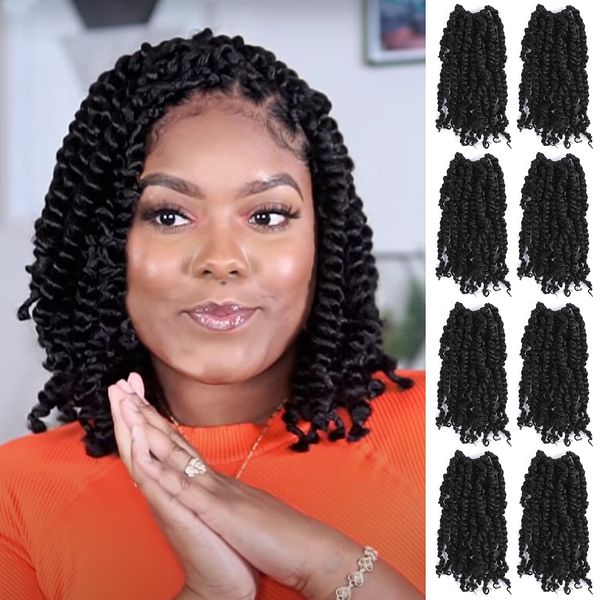 Passion Twist Hair 24 Zoll Wasserwelle Häkelhaar Passion Twists Langes böhmisches gedrehtes Haar Synthetische Flechten Haarverlängerungen LS01