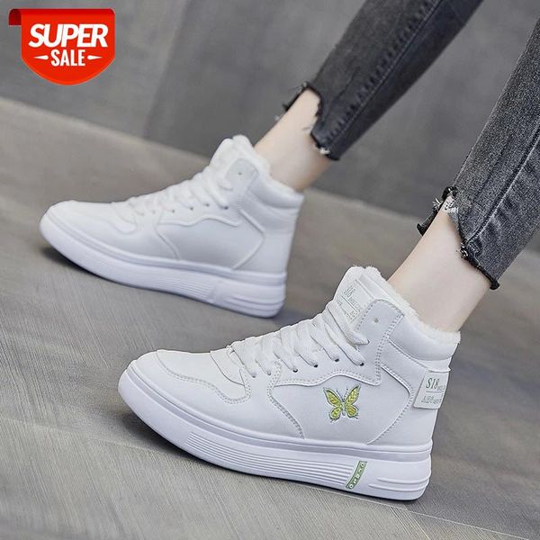

2020 new winter boots women ankle boots warm pu plush winter woman shoes sneakers flats lace up short snow fashion female #z10s, Black