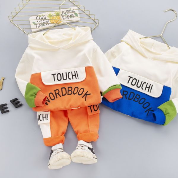 

2021 spring toddler boys clothes baby sportswear newborn clothing set hoodie+pants 2pcs outfit kids tracksuit children costume, White