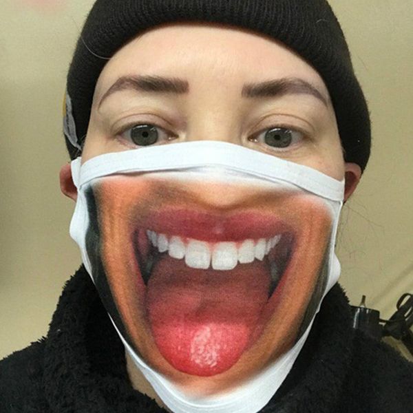 

funny 3d expression face mask dust-proof fashion printing cotton masks washable reusable cycling mask designer luxury face mask ship