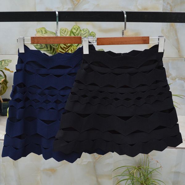 

deep blue celebrity aline black mini rayon bandage elegant dance party skirt ketm
