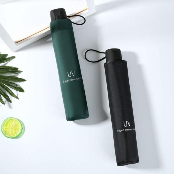 

umbrellas portable manual sunscreen anti-ultraviolet rubber sunny umbrella three fold folding