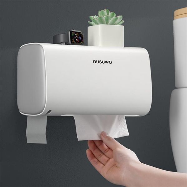 

toilet paper holders bathroom storage shelf waterproof tissue box wall mounted