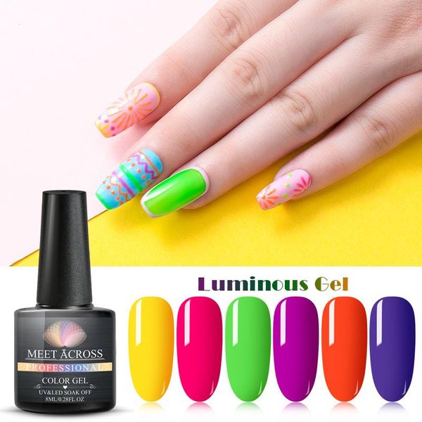 

nail art kits meet across glow in the dark gel varnish uv polish set for fluorescent luminous hybrid lacquer paint nails