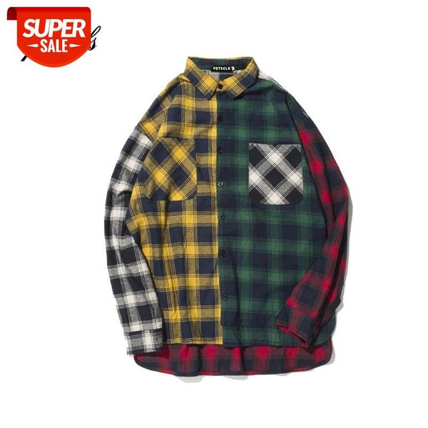 

New Plaid Dress Shirts Mens Full Shirts Hip Hop Shark Printed Long Sleeve Jacket Male Casual Fashion Cotton Streetwear #BX16, White;black