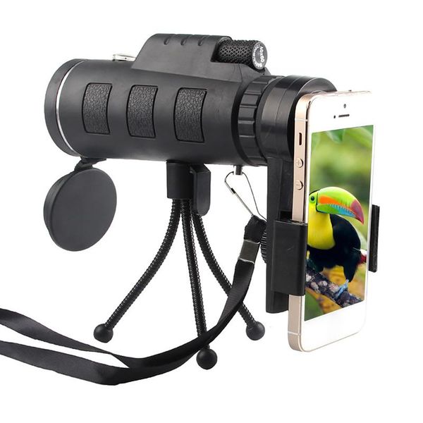 

telescope & binoculars 40x60 monocular clear zoom optical hd lens with smart phone holder +tripod for camping