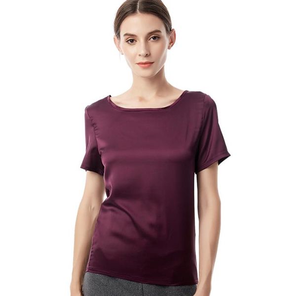 

women's blouses & shirts silk short-sleeved loose wild simple shirt blouse, White