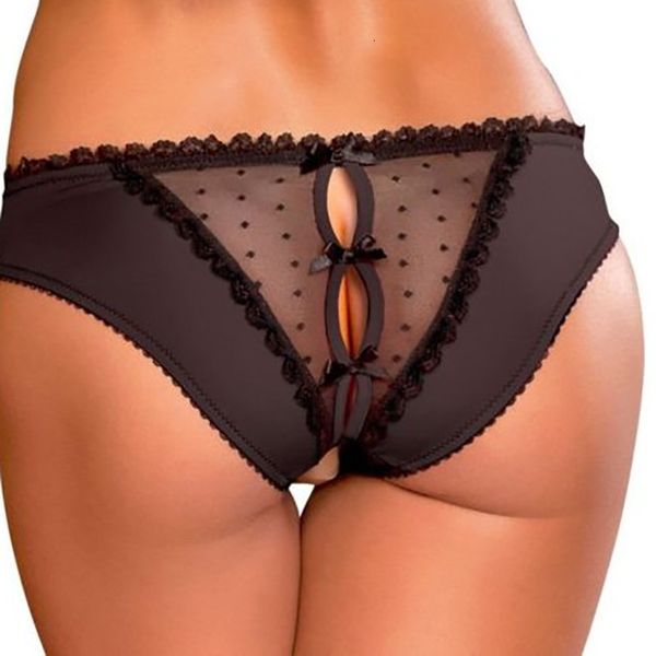 

open crotch panties women's passion perspective lace 6035, Black;white