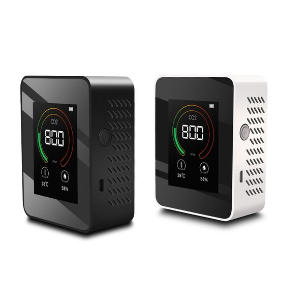 

k06 air quality co2 test carbon dioxide meter gas detector temperature humidity blacklight usb recharge co2 monitor sensor