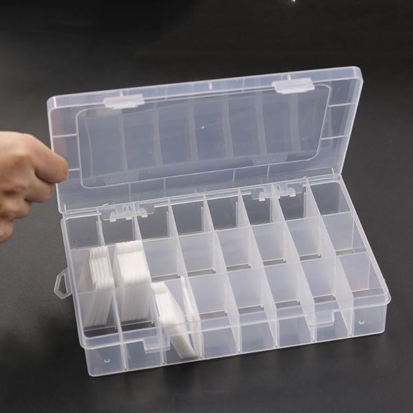 

24 grids transparent plastic embroidery floss storage box floss bobbins beads storage organizer diy cross stitch sewing tools, Black