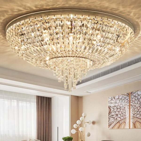 

ceiling lights led modern crystal lamp american luxurious fixture 3 white color dimmable home lobby hall indoor lighting