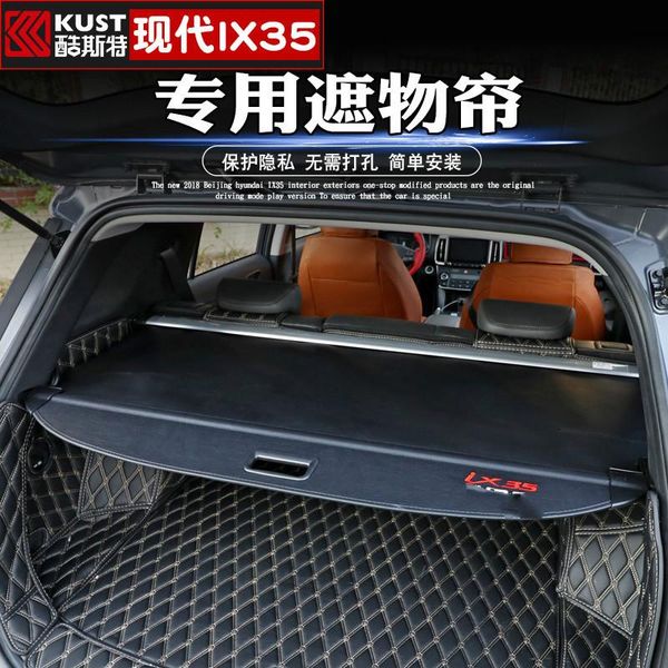 

car organizer for ix35 2021 rear parcel shelf trunk cover material curtain retractable spacer racks