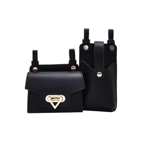 

waist bags 2pcs woman bag luxury designer belt female high-quality leather flap fanny pack shoulder cross body chest hip