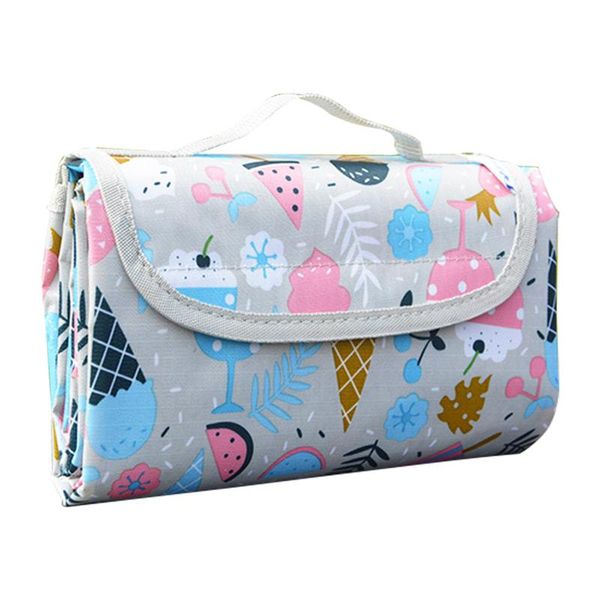 

outdoor pads oxford cloth waterproof damp proof camping mat portable folding blanket travel with handle picnic durable bbq easy clean