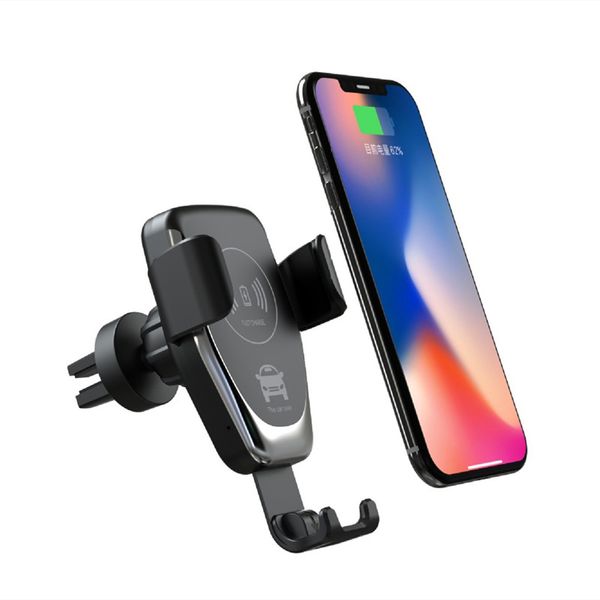 

q12 10w car mount wireless charger for iphone xs 8 8plus samsung s10 s9 s8 plus quick qi fast charging cars phone holder with retail packing