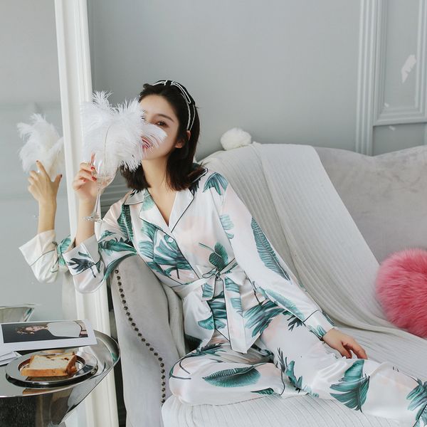 

young lady 2pcs pajamas a suit full printing sleeves got white up his neck shirt & blouse dress just like turkey house wear bmek, Black;red