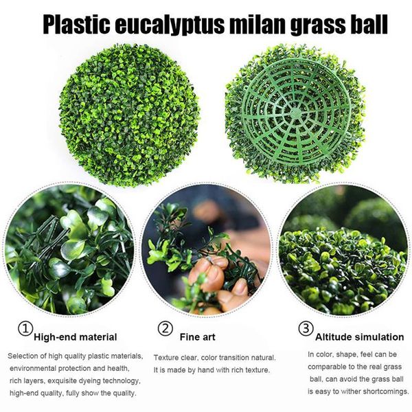 

decorative flowers & wreaths artificial ary ball 28cm decoration plastic plants grass indoor hanging leaf for home office garden