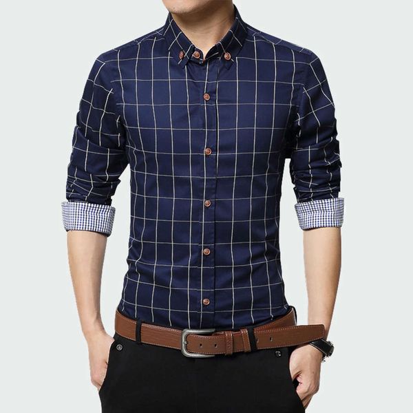 

2109 new spring autumn mens fashion shirt causal men long sleeve shirt man cotton slim plaid business shirts clothing 5xl ml242, White;black
