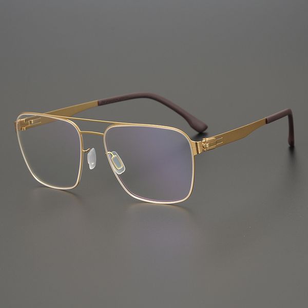 

design sunglasses eyeglass frame without screw solder joint german ultra light high elastic double beam silicone nose support men's and, White;black