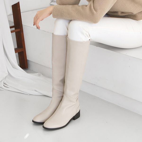 

winter knee boots high heels toe shoes foot ladies size 33-42 black white 0y84