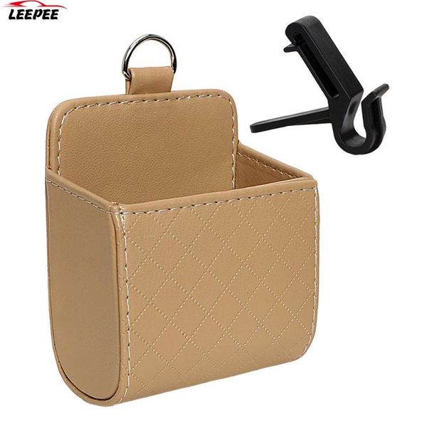 

car organizer pu leather storage bag universal pocket car-styling outlet vent tidy