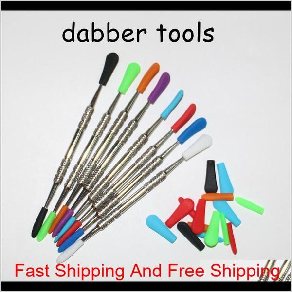 

100pcs electronic cigarette wax dab tool stainless steel sile concentrate dabber tool wax dry ego qylgpn ppshop01