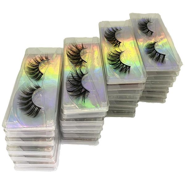 

false eyelashes faux mink wholesale natural 3d lashes bulk fluffy wispy lash pack fake make up in