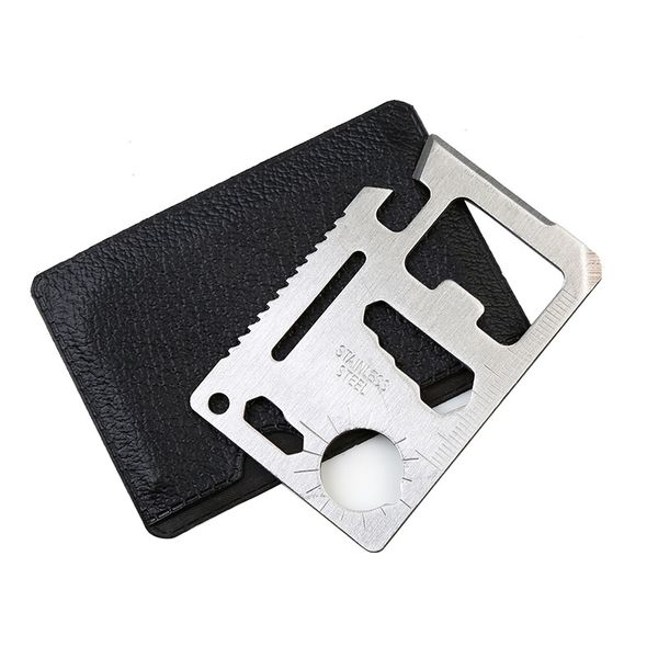 100 teile / los Mini Edelstahl Sägen Multi Pocket Kreditkartenwerkzeuge Tragbare Outdoor Survival Camping Brieftasche Werkzeugmesser