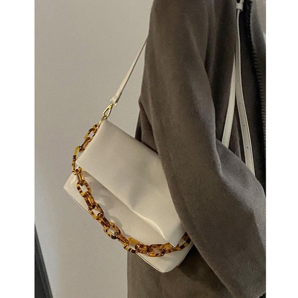 

cross body french acrylic chain folding bag underarm fashion color ladies baguette handbags design girls small shoulder bags