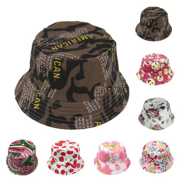 

cloches bucket hat toddler baby kids boys hip hop cap cute outdoor floral pattern round kapelusz
