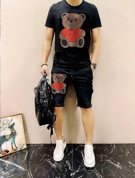 

anime men's summer suits drill tracksuits men brand designer hip hop, Gray