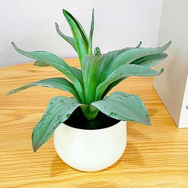 

1 set artificial plant green not wither plastic office home imitation flower pot for garden bonsai artificial flowers in pot