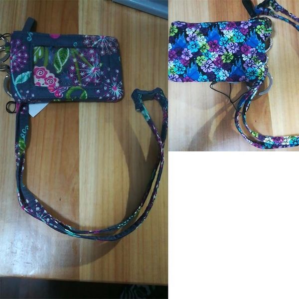 

nwt wallet pattern purse small & coin cartoon zip lanyard id case ajjcd